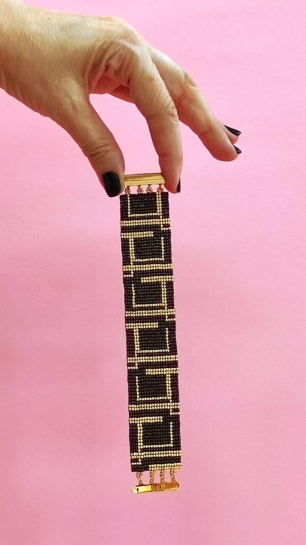 Bracciale marrone e oro a fascia