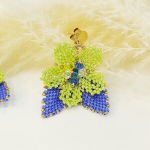 Orecchini fiore lime tridimensionale