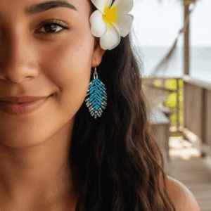 Orecchini Piume Charleston argentate Gioielli fatti a mano in Perline Miyuki