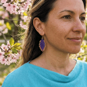 Orecchini Piume Charleston Gold dorata Gioielli fatti a mano in Perline Miyuki