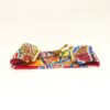 Bracciale a fascia alta di perline con chiusura regolabile design astratto colori caldi