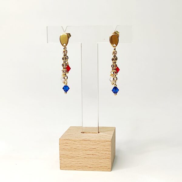 Orecchini cristalli rossi e blu