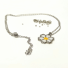 Collana margherita con catena in acciaio e charm in argento 925