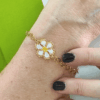 Bracciale margherita con catena in acciaio dorato e charm in argento 925 dorato