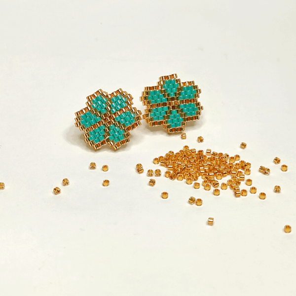 ORECCHINI MARGHERITE oro e turchesi